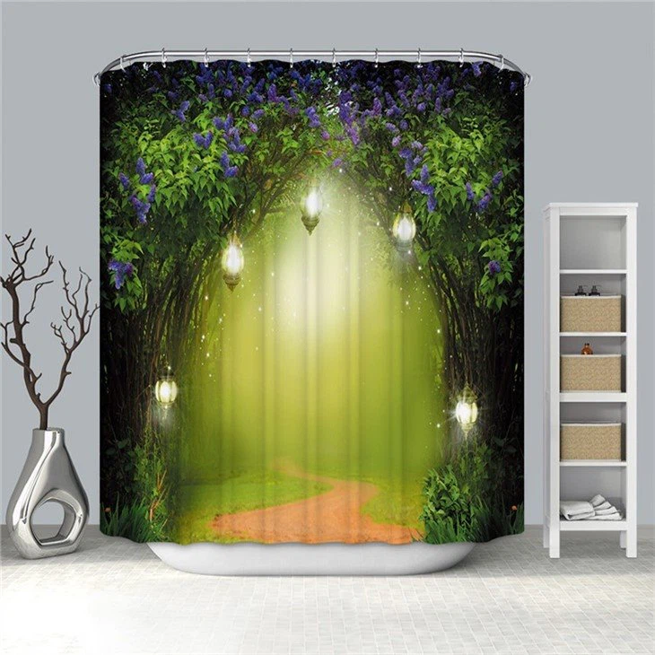 jungle print shower curtain